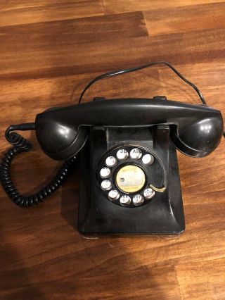 Vintage Black Western Electric 302 Rotary Dial Telephone