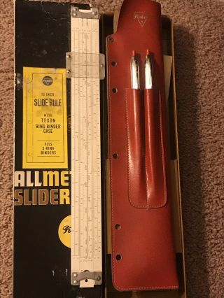 Vintage Pickett 10” All Metal Slide Rule Model N902 - T W/texon 3 - Ring Binder,  Box