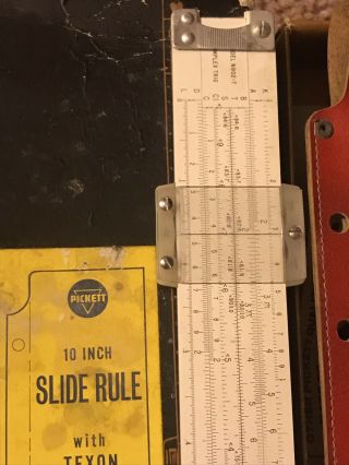Vintage Pickett 10” All Metal Slide Rule Model N902 - T W/Texon 3 - Ring Binder,  Box 2