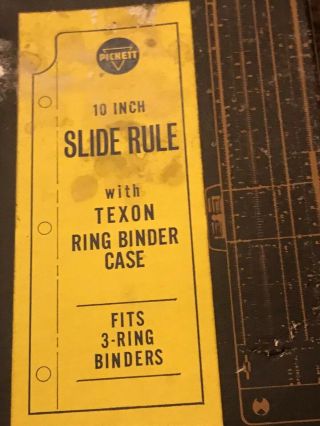 Vintage Pickett 10” All Metal Slide Rule Model N902 - T W/Texon 3 - Ring Binder,  Box 7