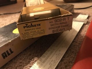 Vintage Pickett 10” All Metal Slide Rule Model N902 - T W/Texon 3 - Ring Binder,  Box 8