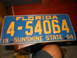 Florida 1954 license plate issued in Pinellas County 3