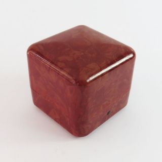 Vintage Red Bakelite Faux Tortoise Shell Jewellery Ring Gift Box/case