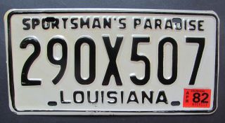 1982 Louisiana Car License Plate