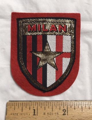 Milan Milano Italy Star Stripes Flag Crest Italian Souvenir Red Felt Patch
