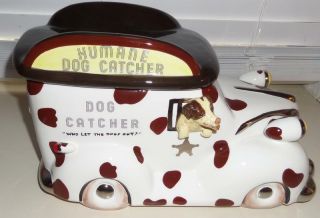 Henry Cavanagh Humane Dog Catcher Car Cookie Treat Jar Bulldog Springer Spaniel