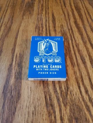 Vintage Stud Playing Cards Rare - Blue