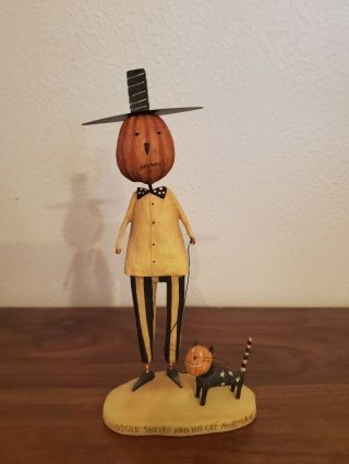 August Moon Halloween Figurine Oscar Sneird & His Cat Moonbeams Dan Dipaolo
