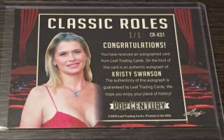 2019 Leaf Pop Century Metal KRISTY SWANSON Classic Roles as Buffy Gold Auto 1/1 2