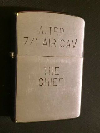 Zippo Lighter - Us 7th Air Cavalry - 1968 - Vietnam 7/1 Air Cavalry