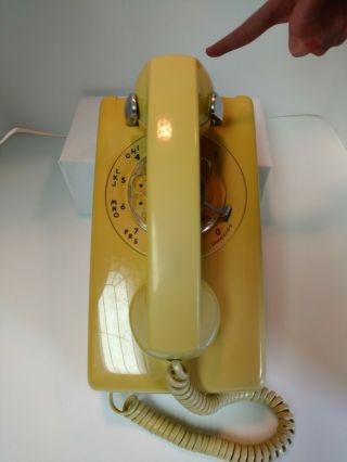 At&t Yellow Rotary Dial Wall Mount Phone
