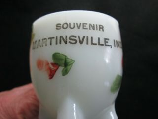 Antique Souvenir Of Martinsville,  Indiana White Milk Glass Pipe 2
