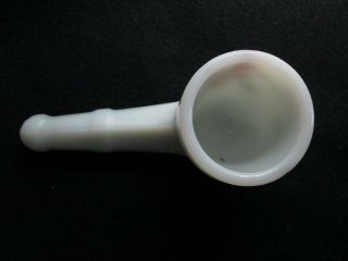 Antique Souvenir Of Martinsville,  Indiana White Milk Glass Pipe 5