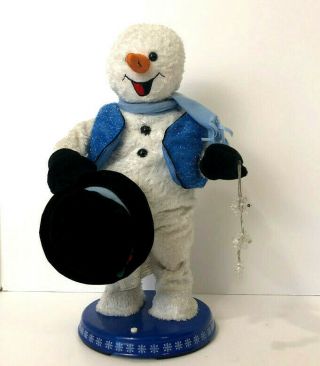 Gemmy Spinning Snowflake Frosty Snowman Sings Dances Animated Snow Miser Blue