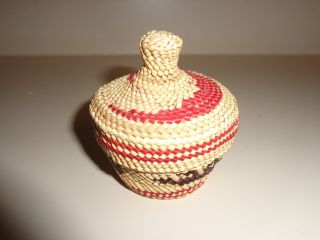 A Makah Rattle Top Covered Basket,  Native American Indian