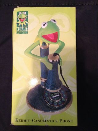 Telemania Vintage Kermit The Frog Old Time Candlestick Phone