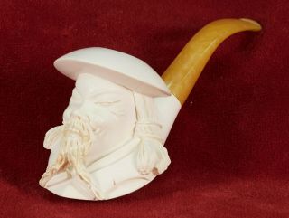 Meerschaum Hand Carved Pipe " Confucius "
