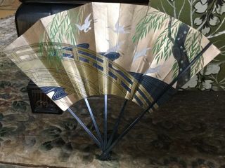Japanese Sensu Fan (for Displaying Purpose),  Tsuru,  Streamers - 51 X 37cm