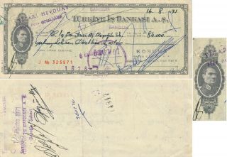 Turkey 1971,  Mustafa Kemal Ataturk On Bill Of Exchange,  Scarce A1013