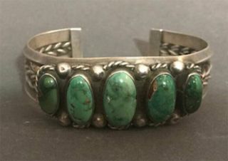Old Silver & Turquoise Bracelet