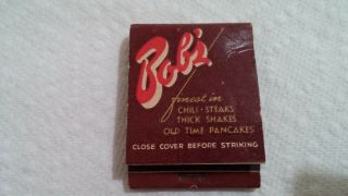 Old Vintage Printed Matchbook Bob 