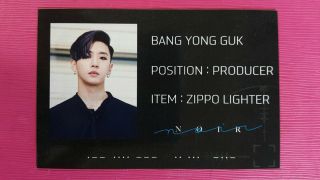 Bap B.  A.  P Yongguk Official Photocard Name Card Ver Noir 2nd Album Yong Guk 용국