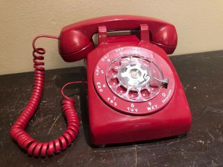 Vintage Western Electric Red Rotary Dial Telephone Bell Systems