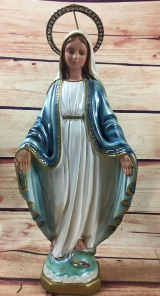 1965 Our Lady Of Grace Virgin Mary Catholic Statue Madonna Columbia Italy