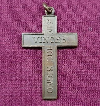Vintage Cross Pendant Masonic Nights Templar In Hoc Vinces Signo