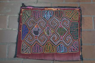 Old Mola Handmade Geometric Authentic Kuna Indian Panama 1017