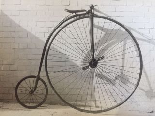 Real Kodak Vintage Art Photo Penny Farthing Victorian Bicycle Black Frame