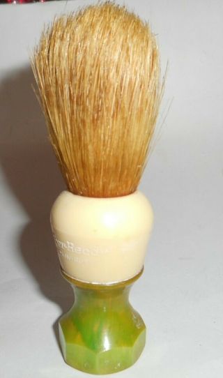 Vintage Ever Ready 500 Shaving Brush Sterilized Green Marbled Bakelite