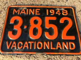 1948 Maine Brass License Plate