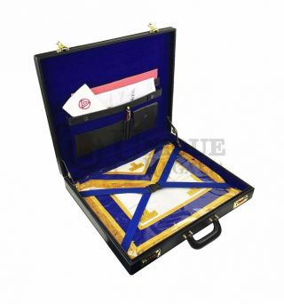 Masonic Regalia Grand Size Apron Hard Case (briefcase In Leather)