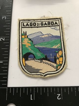 Vtg Lake Garda Lago Di Garda Italy Travel Souvenir Patch Emblem Badge