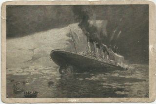 White Star Line Rms Titanic,  Sinking Of The Titanic,  Old Postcard
