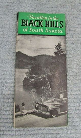 Vintage 1942 Vacation In The Black Hills Of South Dakota Old Brochure S/h