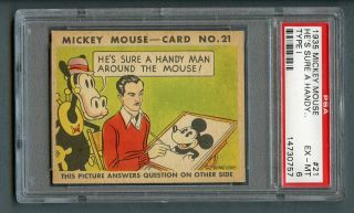 1935 Mickey Mouse Gum Card 21 R89 Type 1 Walt Disney He 