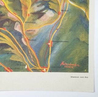 Vintage Color Relief Map Of Central Switzerland And Bernese Oberland Lucerne 4