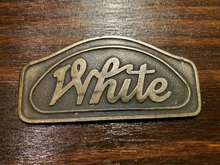 White Trucks Radiator Car Emblem Rare Vintage Enamel Porcelain Sign Badge