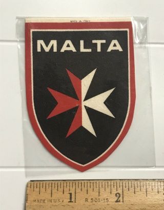 Malta Maltese Cross Heraldry Crest Souvenir Printed Fabric Badge Patch