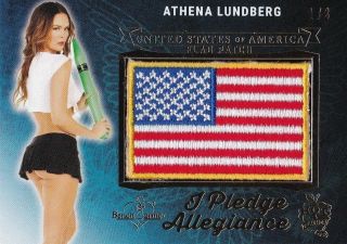 Athena Lundberg 2018 Benchwarmer Pledge Allegiance Flag Patch Gold Foil Sp 1/3