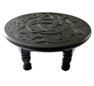 Triquetra Antique Finish Wood Altar Table 12 " L X 12 " W X 8 " H Celtic Wicca