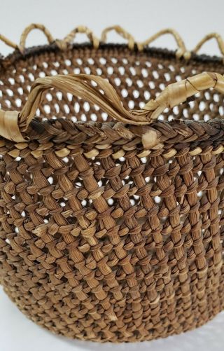 19th C.  Antique Makah Northwest Coast Native American Indian Basket Clam basket 4