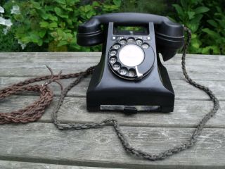 Vtg 50s Black Bakelite Telephone Gpo Phone Bakerlite 332l Retro Old