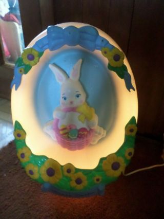 Empire 1995 Plastic Easter Egg With Bunny Blow Mold