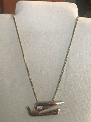 Braniff International Airlines Flight Attendant Dove Wing Necklace