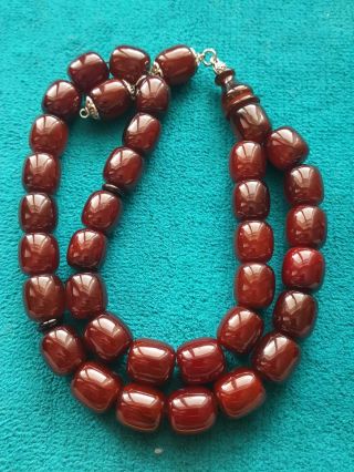 Cherry Vintage Faturan Rosary Bakelite Islamic Prayer Beads Red Handmade Misbaha