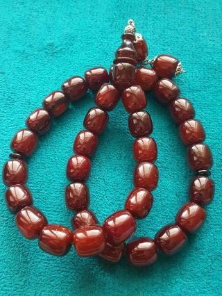 Cherry vintage Faturan rosary Bakelite Islamic Prayer Beads red handmade misbaha 2