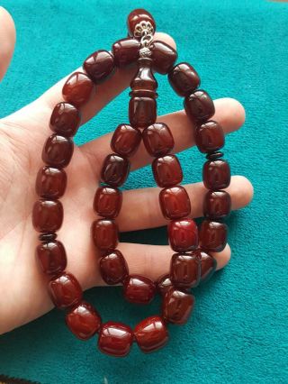 Cherry vintage Faturan rosary Bakelite Islamic Prayer Beads red handmade misbaha 4